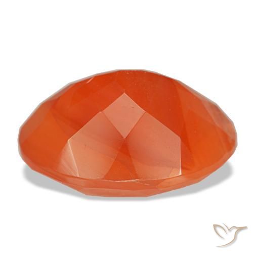 Carnelian Gemstone in 14 x 10 mm (calibrated) Size for Sale, Carnelian Stone in Intense Orange Color