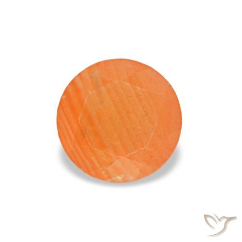 0.38ct Natural Bright Orange Carnelian, Round, Transparent, Photo A