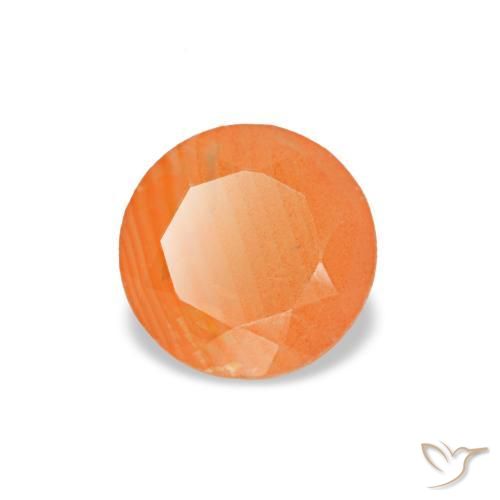0.38 ct Orange Carnelian Stone, Natural Carnelian in Round Facet Shape for Sale