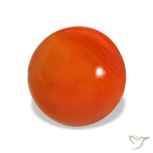 1.98 ct Orange Carnelian Stone, Natural Carnelian in Round Cabochon Shape for Sale