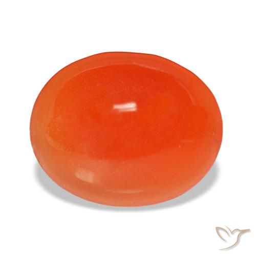 2.29 ct Orange Carnelian Gemstone, Carnelian Gem in Oval Cabochon Shape for Sale.