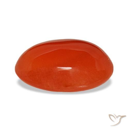 Carnelian Gemstone in 10 x 8 mm (calibrated) Size for Sale, Carnelian Stone in Reddish Orange Color
