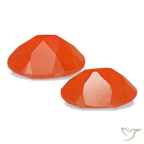Carnelian Gemstones in 7 x 5 mm (calibrated) Size for Sale, Carnelian Stones in Medium Orange Color
