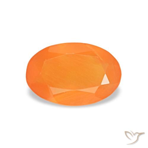 0.35 ct Orange Carnelian Gemstone, Carnelian Gem in Oval Facet Shape for Sale.