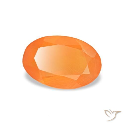 0.35 ct Orange Carnelian Stone, Natural Carnelian in Oval Facet Shape for Sale