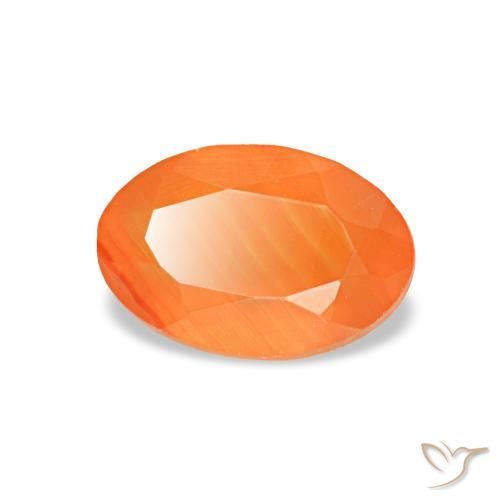 0.47 ct Orange Carnelian Stone, Natural Carnelian in Oval Facet Shape for Sale