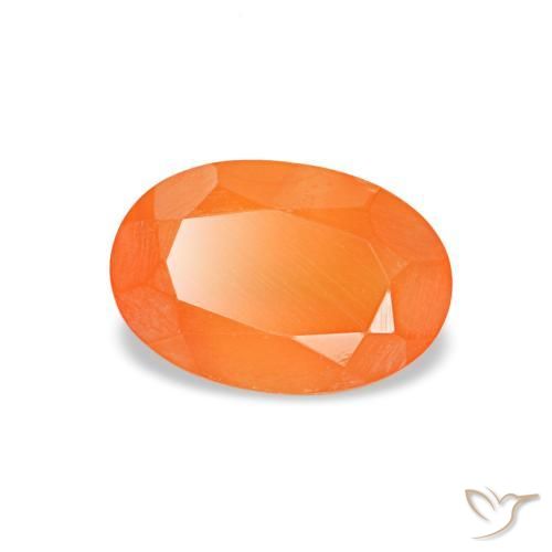 0.40 ct Orange Carnelian Stone, Natural Carnelian in Oval Facet Shape for Sale