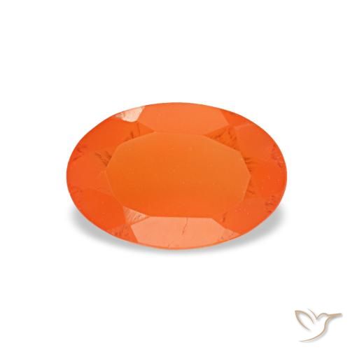 0.40 ct Orange Carnelian Gemstone, Carnelian Gem in Oval Facet Shape for Sale.