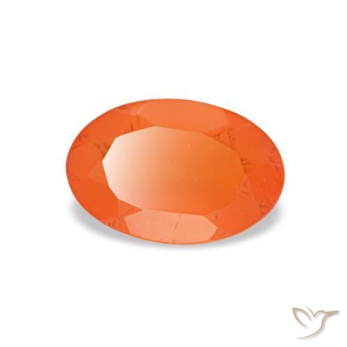 0.40 ct Orange Carnelian Stone, Natural Carnelian in Oval Facet Shape for Sale