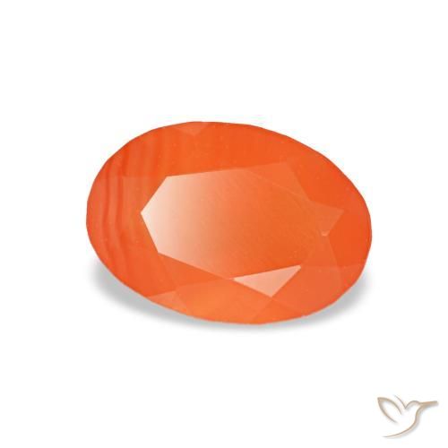 0.44 ct Orange Carnelian Stone, Natural Carnelian in Oval Facet Shape for Sale