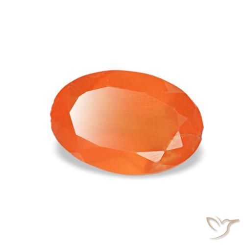 0.34 ct Orange Carnelian Stone, Natural Carnelian in Oval Facet Shape for Sale