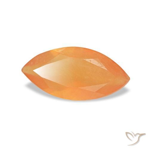 0.43 ct Orange Carnelian Stone, Natural Carnelian in Marquise Facet Shape for Sale