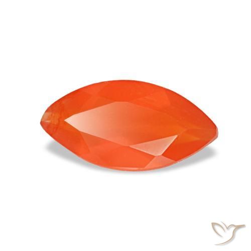 0.44 ct Orange Carnelian Stone, Natural Carnelian in Marquise Facet Shape for Sale
