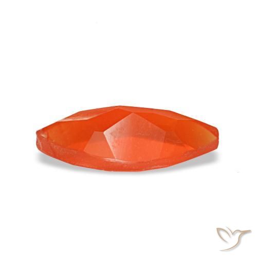 Carnelian Gemstone in 8 x 4 mm (calibrated) Size for Sale, Carnelian Stone in Amber Orange Color