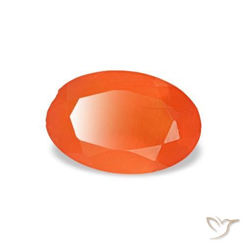0.34 ct Orange Carnelian Stone, Natural Carnelian in Oval Facet Shape for Sale