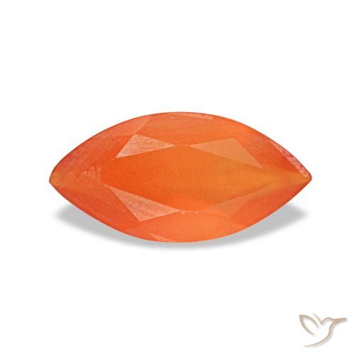 0.39 ct Orange Carnelian Gemstone, Carnelian Gem in Marquise Facet Shape for Sale.