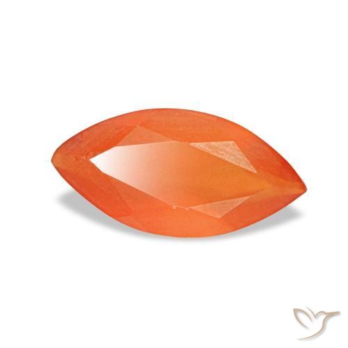 0.39 ct Orange Carnelian Stone, Natural Carnelian in Marquise Facet Shape for Sale