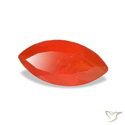 0.44 ct Orange Carnelian Stone, Natural Carnelian in Marquise Facet Shape for Sale