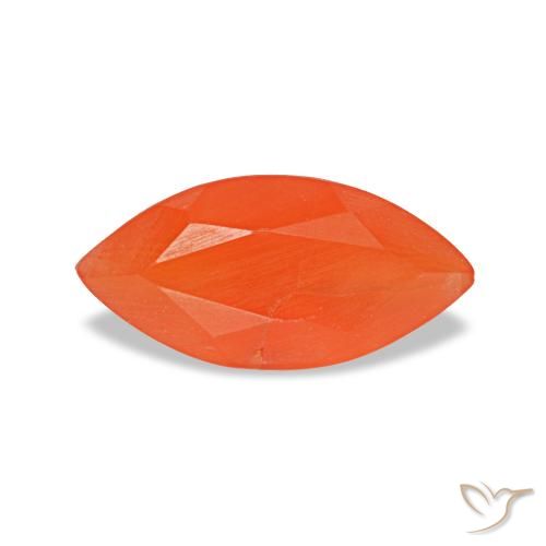 0.48 ct Orange Carnelian Gemstone, Carnelian Gem in Marquise Facet Shape for Sale.