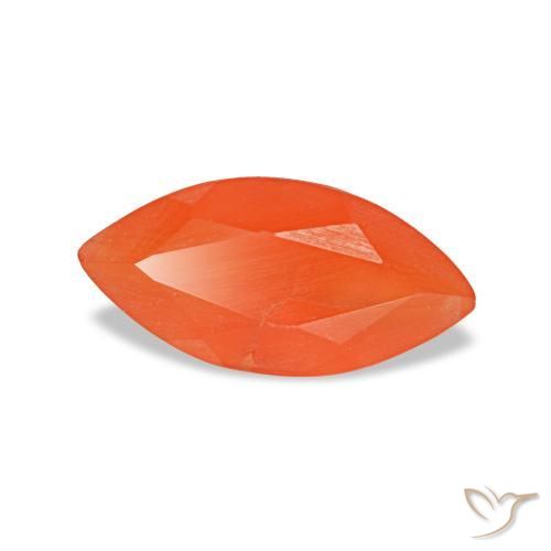 0.48 ct Orange Carnelian Stone, Natural Carnelian in Marquise Facet Shape for Sale