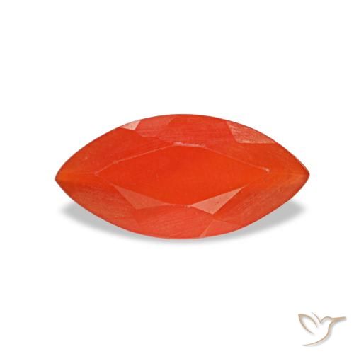 0.38 ct Orange Carnelian Gemstone, Carnelian Gem in Marquise Facet Shape for Sale.