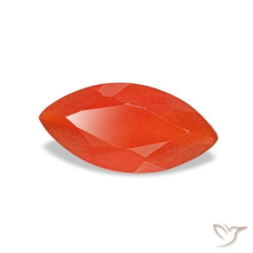 0.38 ct Orange Carnelian Stone, Natural Carnelian in Marquise Facet Shape for Sale