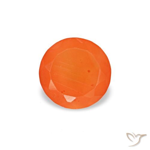 0.20ct Orange Carnelian, Round, Transparent