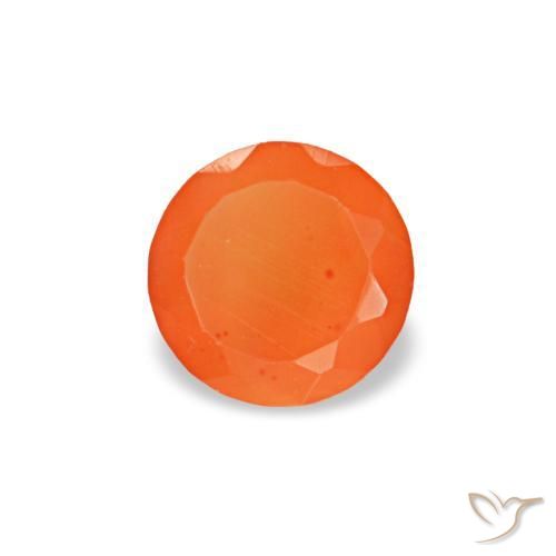 0.20 ct Orange Carnelian Stone, Natural Carnelian in Round Facet Shape for Sale