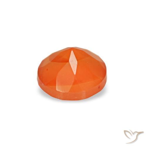 Carnelian Gemstone in 4 mm (calibrated) Size for Sale, Carnelian Stone in Bright Orange Color