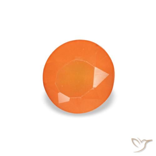 0.18 ct Orange Carnelian Gemstone, Carnelian Gem in Round Facet Shape for Sale.