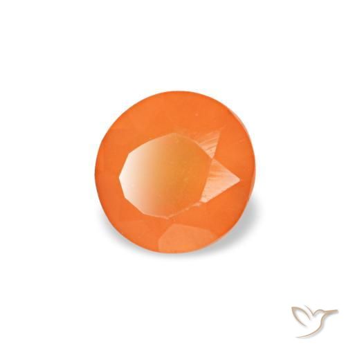 0.18 ct Orange Carnelian Stone, Natural Carnelian in Round Facet Shape for Sale