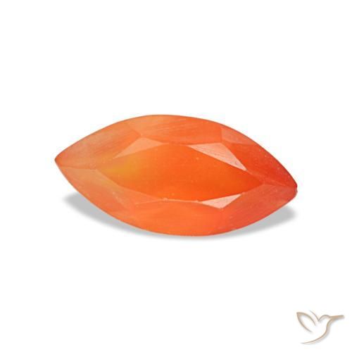 0.47 ct Orange Carnelian Stone, Natural Carnelian in Marquise Facet Shape for Sale
