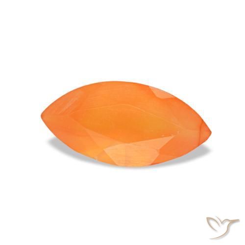 0.46 ct Orange Carnelian Stone, Natural Carnelian in Marquise Facet Shape for Sale