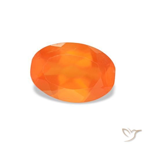 0.37 ct Orange Carnelian Stone, Natural Carnelian in Oval Facet Shape for Sale