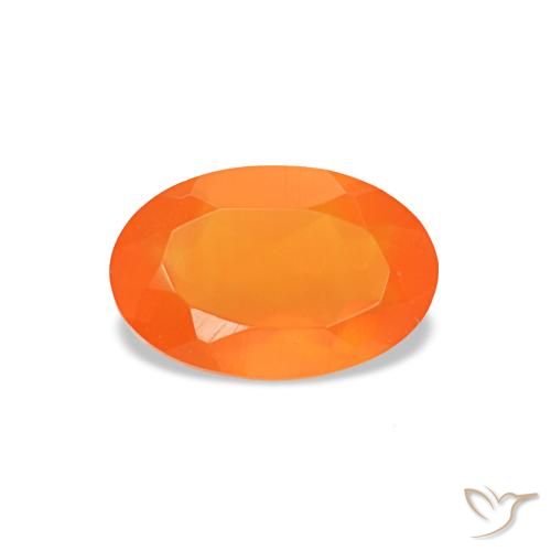 0.33 ct Orange Carnelian Gemstone, Carnelian Gem in Oval Facet Shape for Sale.