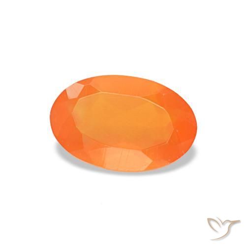 0.33 ct Orange Carnelian Stone, Natural Carnelian in Oval Facet Shape for Sale