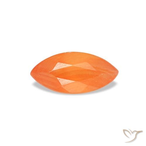 0.14 ct Orange Carnelian Gemstone, Carnelian Gem in Marquise Facet Shape for Sale.