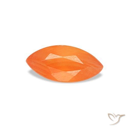 0.14 ct Orange Carnelian Stone, Natural Carnelian in Marquise Facet Shape for Sale
