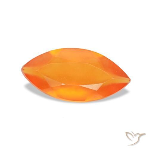 0.39 ct Orange Carnelian Stone, Natural Carnelian in Marquise Facet Shape for Sale
