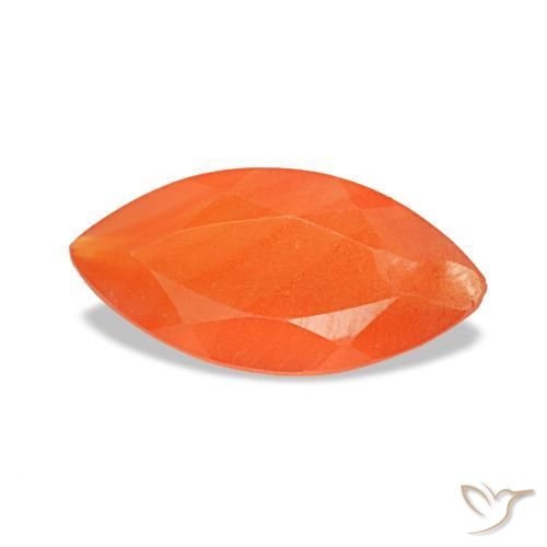 0.36 ct Orange Carnelian Stone, Natural Carnelian in Marquise Facet Shape for Sale
