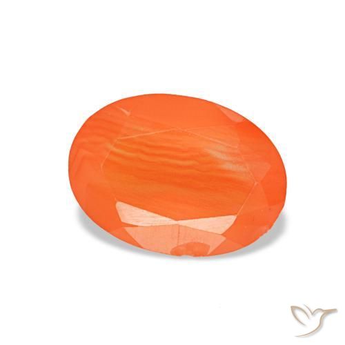 0.60 ct Orange Carnelian Stone, Natural Carnelian in Oval Facet Shape for Sale
