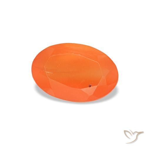 0.38 ct Orange Carnelian Stone, Natural Carnelian in Oval Facet Shape for Sale