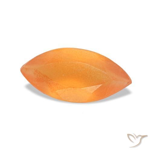 0.44 ct Orange Carnelian Stone, Natural Carnelian in Marquise Facet Shape for Sale