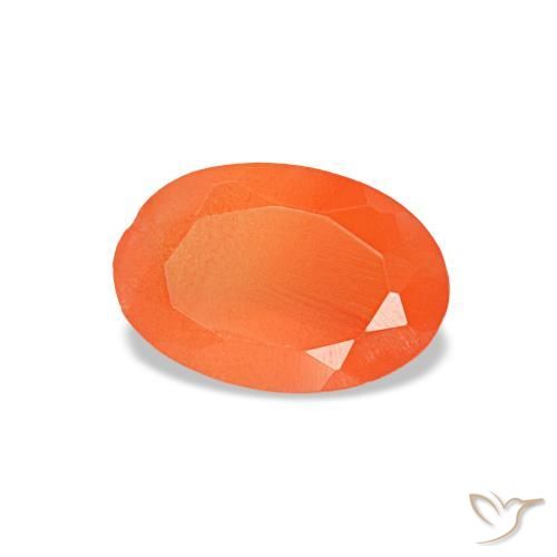 0.36 ct Orange Carnelian Stone, Natural Carnelian in Oval Facet Shape for Sale