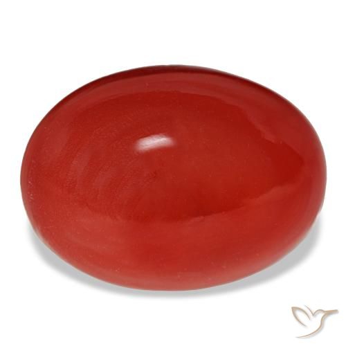 13.90 ct Red Carnelian Gemstone, Carnelian Gem in Oval Cabochon Shape for Sale.