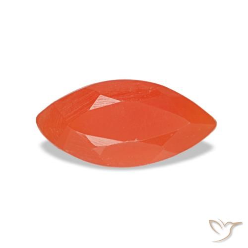 0.48 ct Red Carnelian Gemstone, Carnelian Gem in Marquise Facet Shape for Sale.