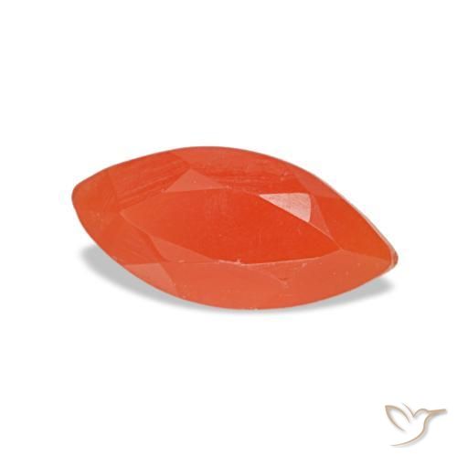 0.48 ct Red Carnelian Stone, Natural Carnelian in Marquise Facet Shape for Sale