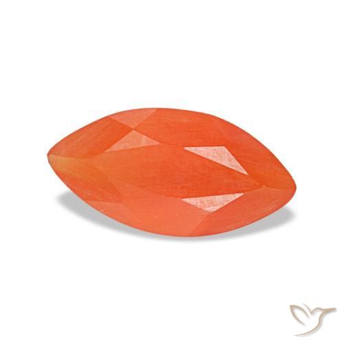 0.39 ct Red Carnelian Stone, Natural Carnelian in Marquise Facet Shape for Sale