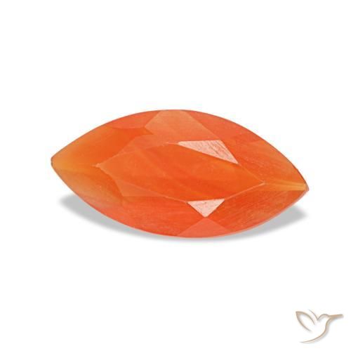 0.32 ct Orange Carnelian Stone, Natural Carnelian in Marquise Facet Shape for Sale