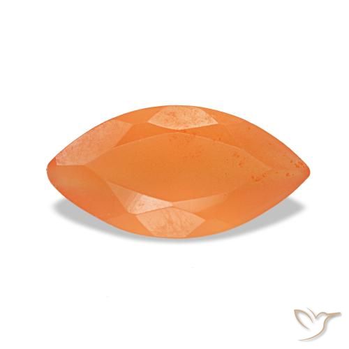 0.50 ct Orange Carnelian Gemstone, Carnelian Gem in Marquise Facet Shape for Sale.